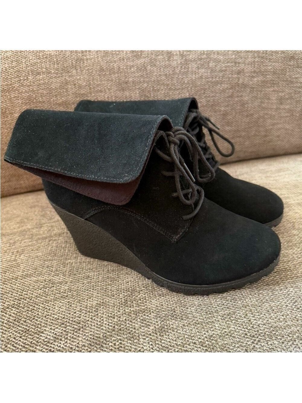 Mia Black Suede Boots Laces 8.5 Used
